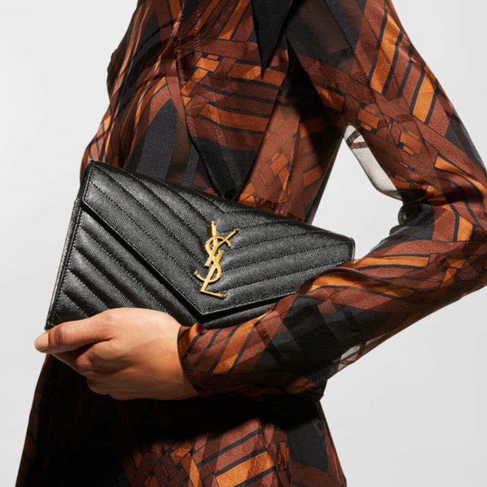 Ysl Monogram Large Wallet On Chain In Grained Lea… - image 2